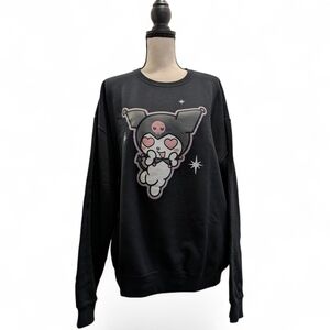 Sanrio Hello Kitty Kuromi Black Long Sleeve Crew Neck Pullover Sz XL